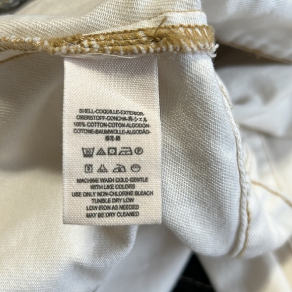 Free People Kiel Wash Off White Denim Jacket Pockets Front Zip Sz S - Picture 12 of 12